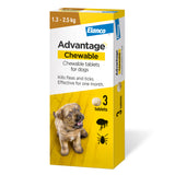 Advantage Chewable Tablet Flea and Tick Protection for Dogs – 3 Pack (All Sizes)