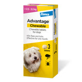 Advantage Chewable Tablet Flea and Tick Protection for Dogs – 3 Pack (All Sizes)
