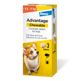 Advantage Chewable Tablet Flea and Tick Protection for Dogs – 3 Pack (All Sizes)