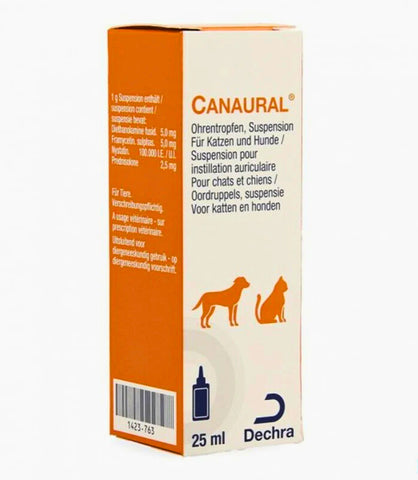 Canaural Ear Drops for Dogs and Cats - 25ml (Prescription Required)