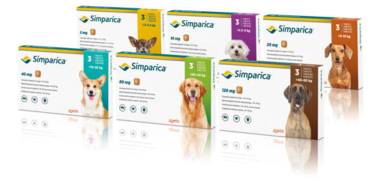 Simparica Chewable Tablets for Dogs pack of 3 - Prescription Required